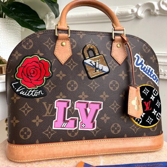 Authentic Louis Vuitton Alma Limited Edition Patches Monogram Canvas PM B0870 - Picture 6 of 16